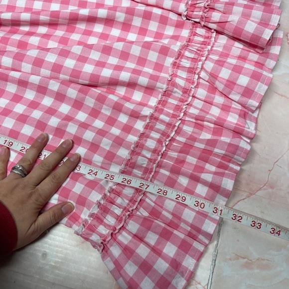 Hannah Banana gingham pink cold shoulder dress girls sz 14 - Picture 3 of 7